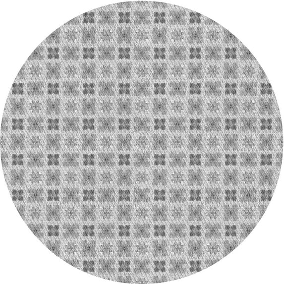Ahgly Company Machine Washable Indoor Round Transitional Gray Goose Gray Area Rugs, 8' Round