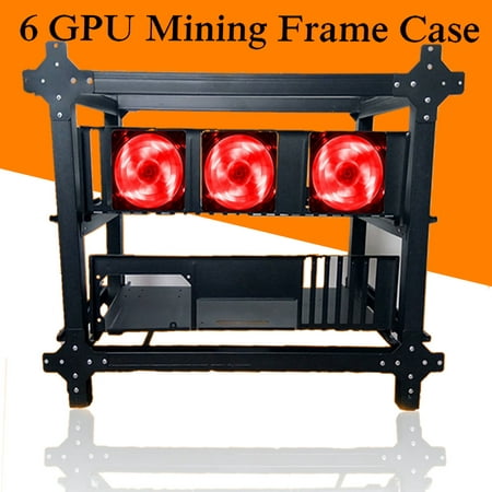 Open Air Mining Frame Case Mining Miner Rig Frame Case + Switch For 6 GPU Crypto Currency Coin Mining Rigs (Best Currency To Mine With Gpu)