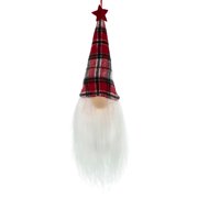Northlight 9" LED Lighted Red Plaid Gnome Christmas Ornament