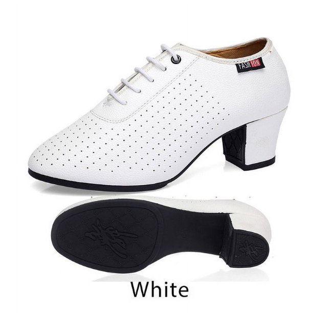 Zapatos de baile latino para mujer, zapatos de salón de Salsa, suela suave, zapatos de práctica de baile de PU, tacón de 5cm, zapatillas de baile para mujer