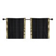 thumbnail image 2 of 2 Lined Boho Black Sari Rod Pocket cafe Curtains Kitchen Drapes-43W x 24L, 2 of 3