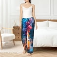 thumbnail image 4 of Fotbe Modern Art Red And Blue Colors Pantalones de Pijama para Mujer, Pantalones de Dormir, Pantalones Pj con Cordón y Bolsillos-Medium, 4 of 6