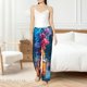 thumbnail image 4 of Fotbe Modern Art Red And Blue Colors Pantalones de Pijama para Mujer, Pantalones de Dormir, Pantalones Pj con Cordón y Bolsillos-Large, 4 of 6