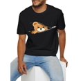 thumbnail image 1 of Camiseta informal de algodón para hombre: manga corta y cuello redondo con estampado de oso único | Perfecta para salidas de verano y deportes., 1 of 6
