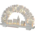 thumbnail image 3 of Arco de Copo de Nieve y Escena de Pueblo Mesa Decoración Navideña, Madera, Blanco, 32 cm Adepaton HFP-0411, 3 of 6