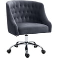 thumbnail image 1 of Meridian Furniture Arden Chaise de Bureau Pivotante Réglable en Velours Gris et Chrome, 1 of 6
