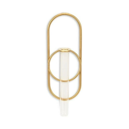 Cheungs 6158GD Sephra Metal Loop Glass Wall Planter - Gold