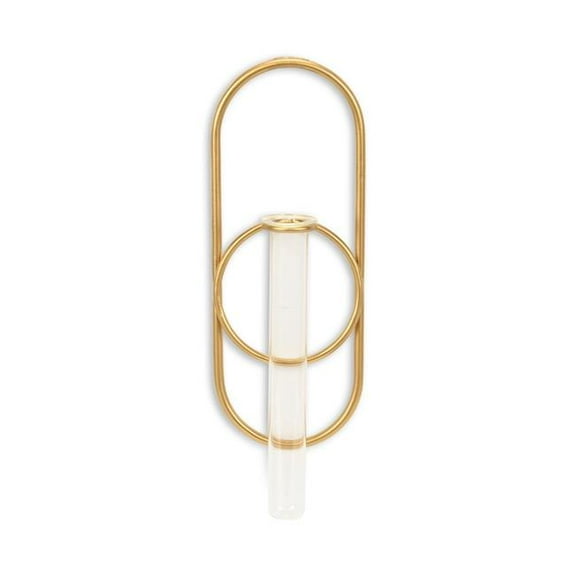Cheungs 6158GD Sephra Metal Loop Glass Wall Planter - Gold