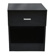 UBesGoo 1 Drawer Night Stand Storage Cabinet Bedside Table Bedroom Furniture Black New