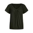 thumbnail image 5 of TTUHYWXI Women's Casual Summer T Shirts Short Sleeve V Neck Tops Tshirts (Army Green, XXL), 5 of 5