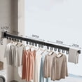 thumbnail image 1 of XYAIYT Wall Mounted Folding Clothes Hanger Space Saving 540 Degree Rotation for Indoor Balcony Easy Installation No Drill Aluminum Alloy Extendable Rods Total Length 50 Inches, 1 of 3