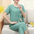 thumbnail image 3 of Brilliant Plus Size Sleepwear Women's Button Casual Long Sleeve Tops Loose Printing Pants Home Clothing Pajamas Set Clearance Clothes under $5.00, 3 of 3