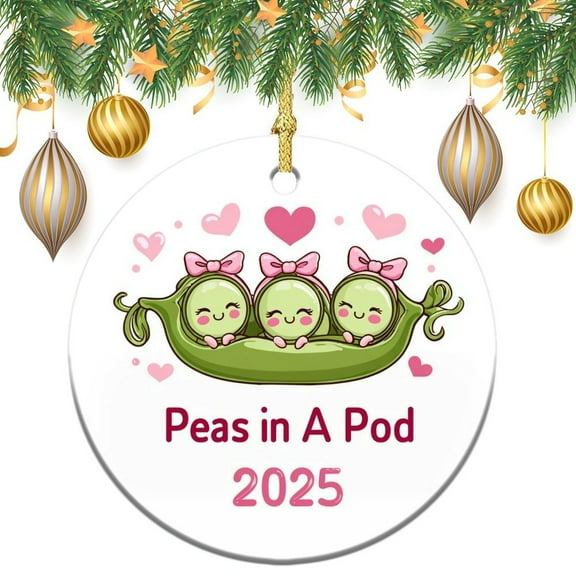 Ceramics Ornaments Food Collection Christmas Decoration Keepsake Ornament Peas in A Pod Christmas Tree Decorations Christmas Ornament for Family Sister Friend