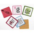 thumbnail image 2 of Inkdotpot Set of 6 Drink Coasters Easy Clean 4-inch SquareCoastersCork Base-Reusable- Quotes, 2 of 8