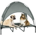 thumbnail image 1 of ZXNYH Outdoor Elevated Dog Bed with Removable Canopy, 48" XLarge Cooling Raised Pet Cot for Outdoor Camping, Waterproof Canopy, Durable Oxford Fabric, Portable Pet Bed (Large Gray), 1 of 6
