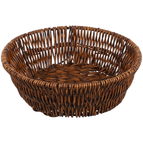 Woven Rectangle Storage Basket Tray Hamper Plastic Wicker Bread Display Organizer and Stylish