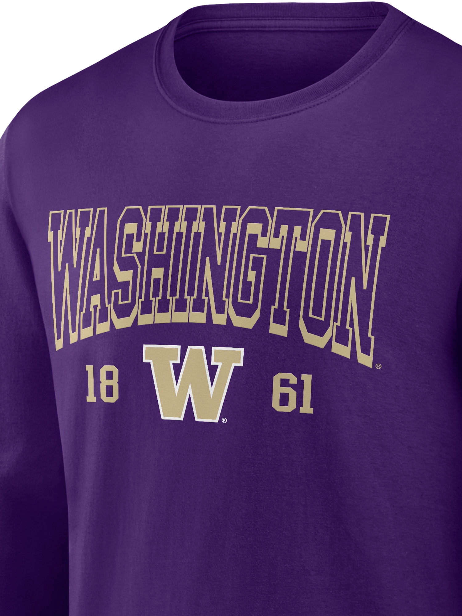 NCAA Washington Huskies Men's Cotton Purple Long Sleeve T-Shirt