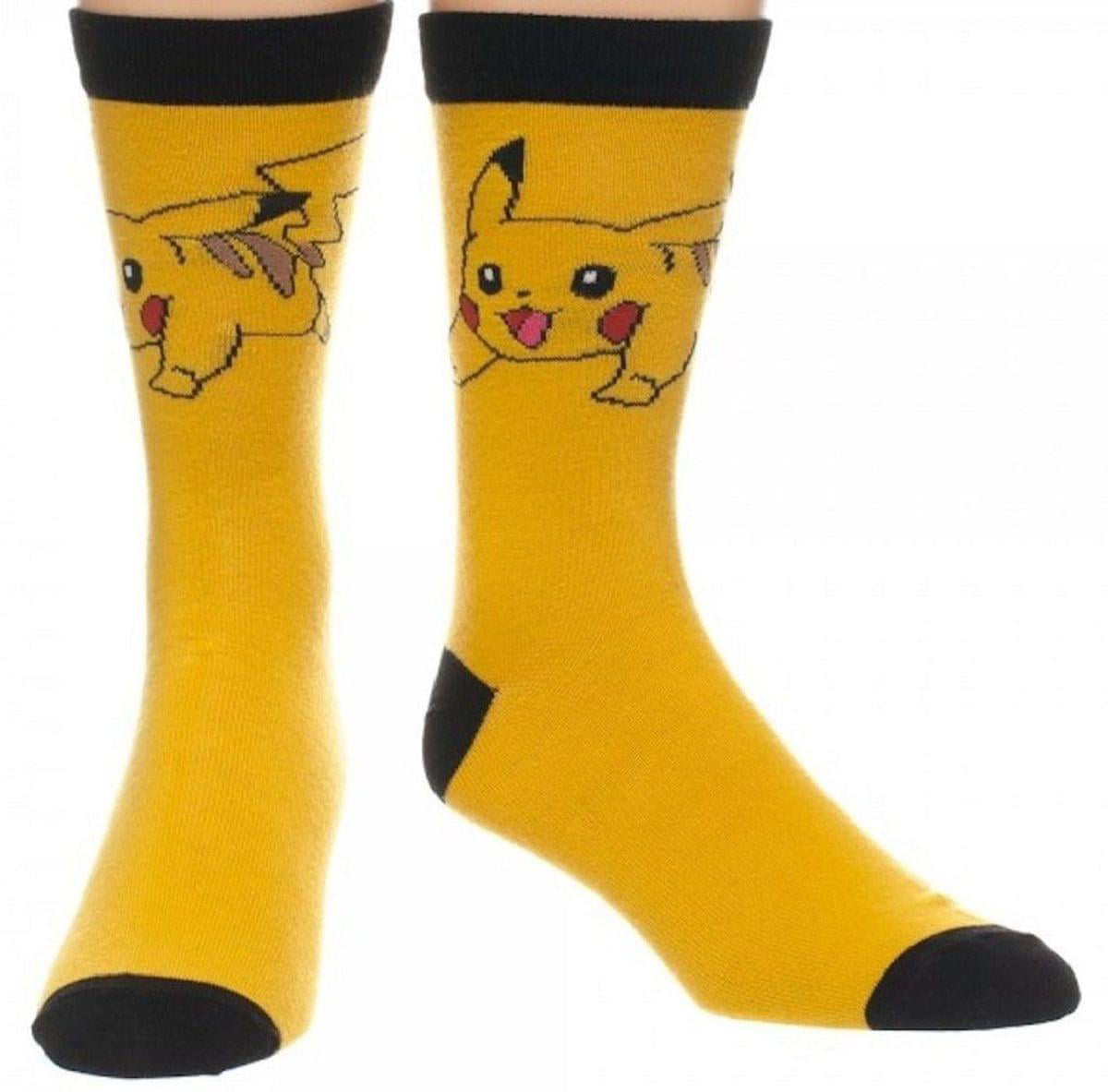 Pokémon - Pokemon Pikachu Yellow Crew Sock [Bioworld] socks size :10-13 ...