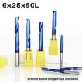 thumbnail image 1 of MYG 4/6mm Shank HSS End Mill Blue Coating CNC Router Bit Single Flute Milling Cutter, 1 of 8