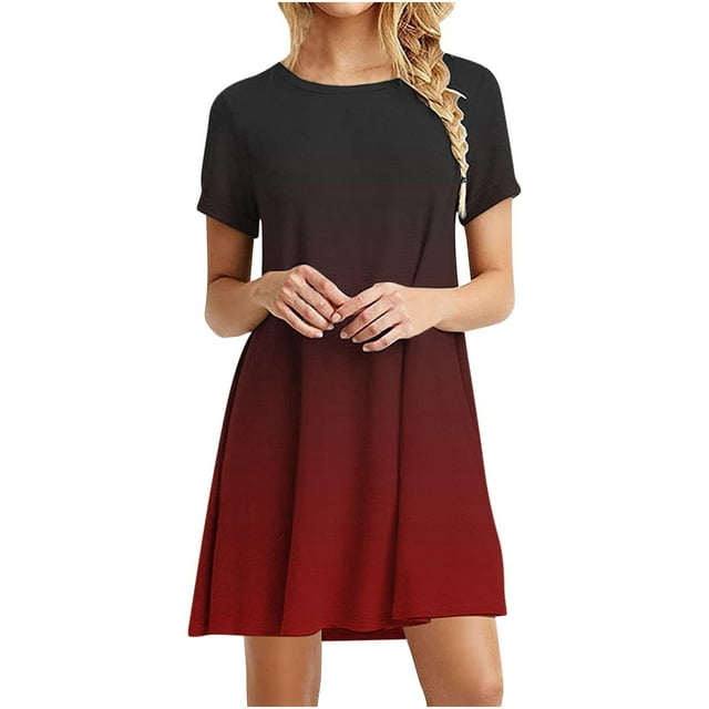 COM1950s Dress for Women, Shorts for Women, Robe Décontractée Imprimée à Manches Courtes et Col Rond pour Femmes, Robe Décontractée pour Femmes, Robe à Manches Courtes pour Femmes, Robe Courte pour Femmes, Robe à Manches Courtes