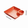 thumbnail image 2 of YAMB Japanese Style Dumpling Plate, Serving Tray with Vinegar Dipping Sauce Compartment, Reusable Stackable Snack and Sushi Platter for Dessert Home Kitchen Dining Party Decor, Orange, 2 of 5
