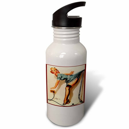 

Print of Elvgren Pinup Whats Up With Vacuum 21 oz Sports Water Bottle wb-204159-1