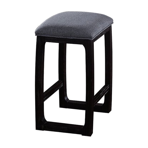 Gray Fabric Upholstery | Blends Rustic with Modern | Timeless and Comfortable Stool