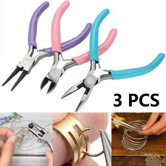 3x Mini Pliers Jewellery Beading Set Craft Making Hand Tools DIY Repair Kit