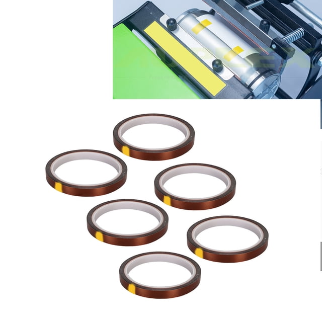 6pcs Heat Tape For DIY T Shirt Mug Crafts Polyimide Sublimation Thermal Tape High Temp Multipurpose Professional Applications