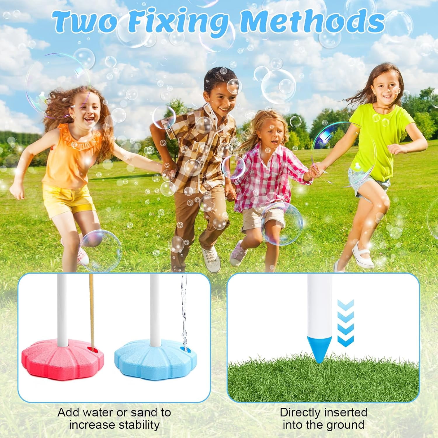 2026 New Bubble Machine for Kids, 47" Rechargeable Automatic Bubble Maker with Light Music, 3-Level Adjustable Heights, Detachable Bubble Wand for Party Wedding, Includes Bubble Solution(Blue*)
