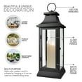 thumbnail image 6 of Serene Spaces Living Black Hurricane Lanterns with Clear Glass Panels, 15" Tall and 5" Diameter, 6 of 7