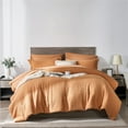 thumbnail image 2 of Davulos Orange Comforter Set ,7 Piece Bed in a Bag Queen Size Soft Microfiber Waffle Weave Textured Complete Bedding Set, 2 of 7