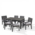 thumbnail image 3 of GDF Studio Zeila Outdoor Acacia Wood 7 Piece Expandable Dining Set, Sandblasted Dark Gray and Light Gray, 3 of 13