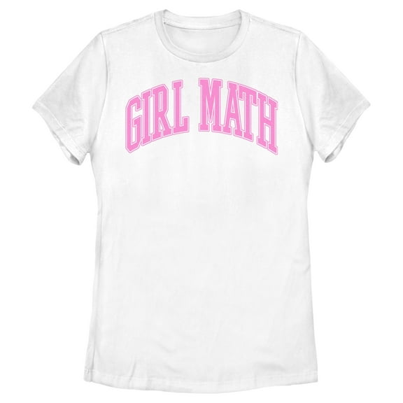 Women's Lost Gods Girl Math Pink Collegiate Graphic Tee White Medium