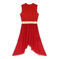 thumbnail image 4 of iiniim Robe de Danse Lyrique Brillante pour Femmes, Robe de Performance de Danse Ballet Moderne Contemporaine Rouge G, 4 of 7
