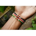 thumbnail image 4 of Beaded Kenya Bracelets for Men & Women - Non-Elastic Threaded Glass Beaded Bracelets -Handmade Waterproof Kenya Flag Beaded Bracelet, 4 of 6