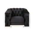 thumbnail image 4 of ACME Pyroden Sloped Arm Tufted Accent Chair in Black and Chrome, 4 of 6