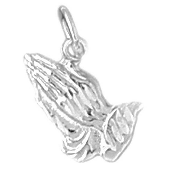 Jewels Obsession Sterling Silver Praying Hands Pendant
