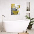 thumbnail image 2 of Yellow Floral Wall Art Country Daisy Flower and Butterfly Framed Wall Art Grey and White Abstract Geometric Canvas Art Wall Decor for Bathroom Living Room Bedroom Decor,16L X 12W inches, 2 of 6