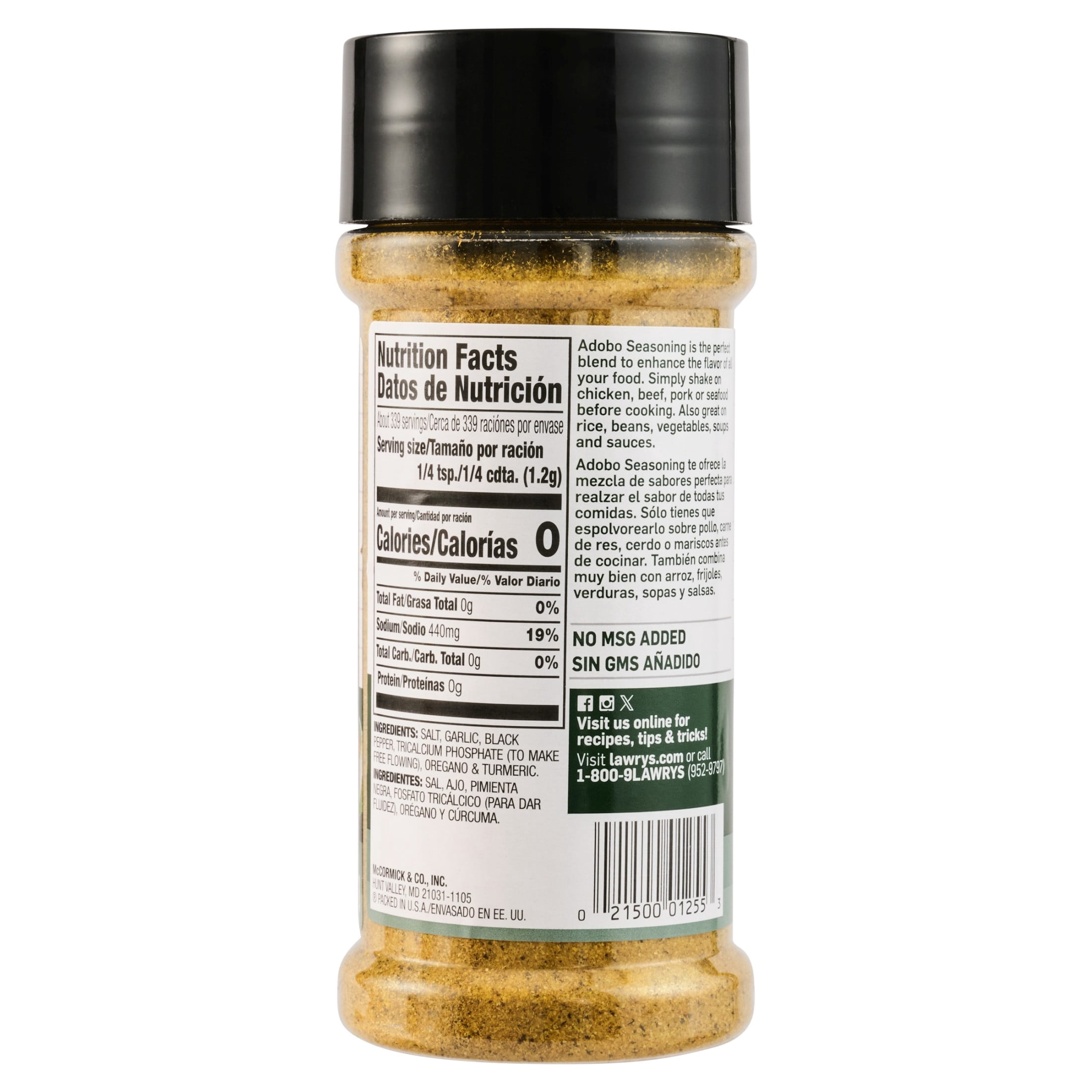 (12 pack) Lawry's Kosher Adobo with Pepper, 14.37 oz Bottle