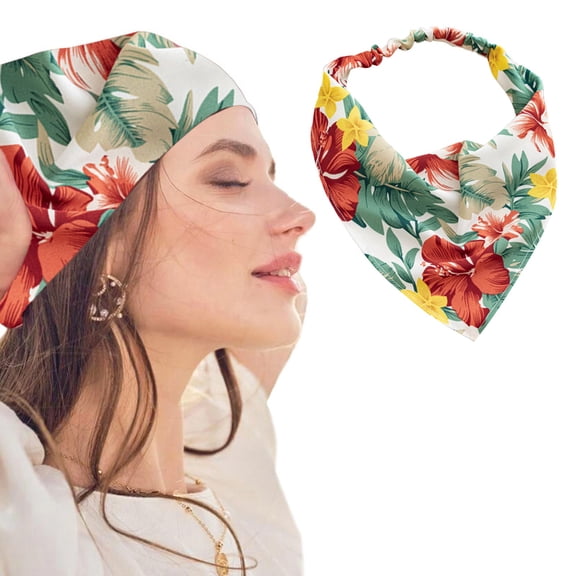 Boho Hair Rope Headbands Printed Bandanas Ties Scarf with Hair Kerchief for All Hair Types - Versatile Hair Care Accessories
