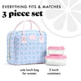 thumbnail image 4 of Fit + Fresh Bloomington Womens Lunch Bag, Insulated Lunch Box With Containers, Smiles Bubble Gum, 4 of 7
