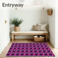 thumbnail image 3 of ODIKA 6'x9' Machine Washable Non-Slip Area Rug, Retro Op Art Checkered Illusion Design High Traffic Rug, Pink, 596087, 3 of 7
