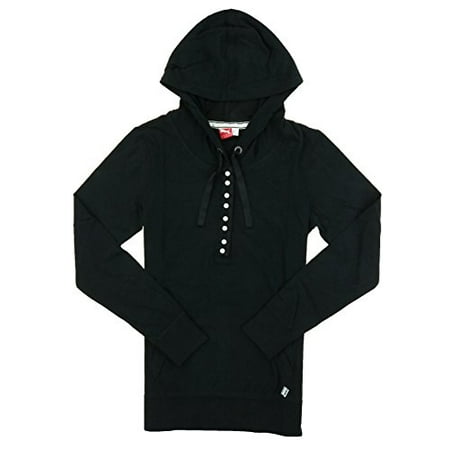 Puma Womens Heritage Lightweight Pullover Hoodie (Medium, Black)