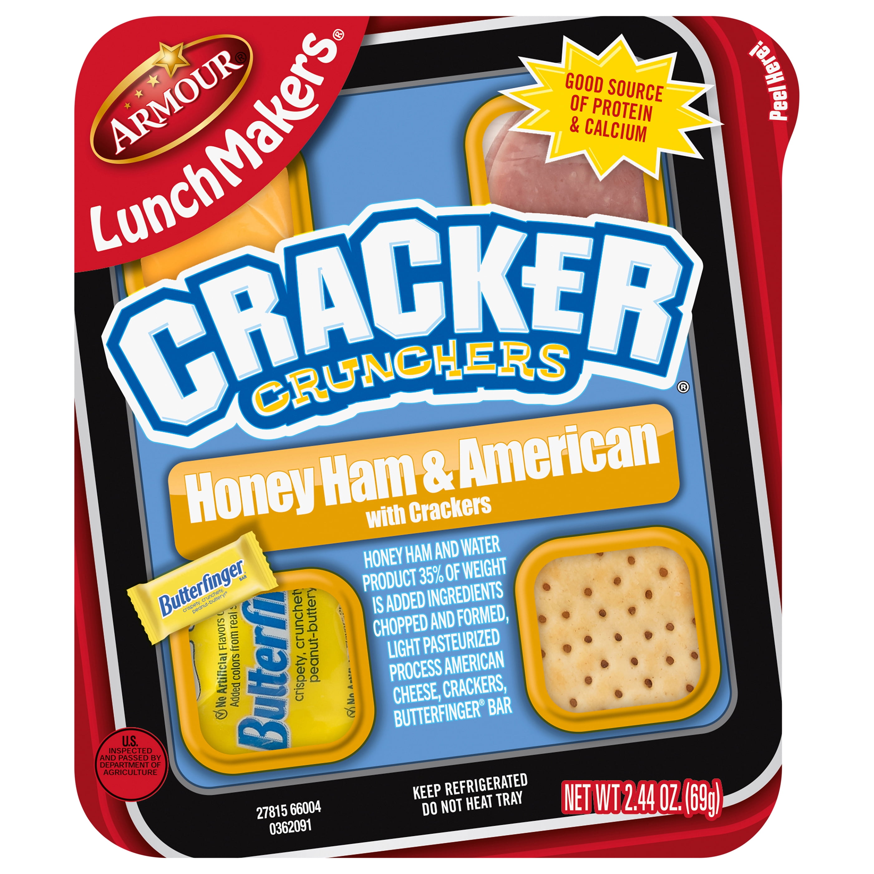 Armour LunchMakers Honey Ham, Crackers & Butterfinger, 2.4 oz Meal Kit Refrigerated