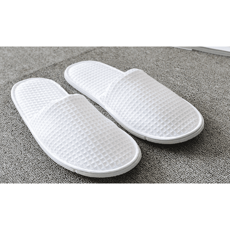 Waffle Closed Toe Adult Slippers Cloth Spa Hotel Unisex Slippers for Women and Men,