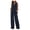 Dark Blue 1, variant on Women's 2 Piece Outfits Sleeveless Button Suit Vest Wide Leg Pants Set Casual Matching Set Business Suits