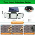Solar Lights Outdoor, Motion Sensor Lights 3 Adjustable Head Security