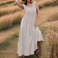 thumbnail image 5 of Youyipin Womens Summer Dresses Sleeveless Boho Ruffle Square Neck Tie Back Casual Backless Flowy Midi Dress Summer Dresses For Women 2025, 5 of 9