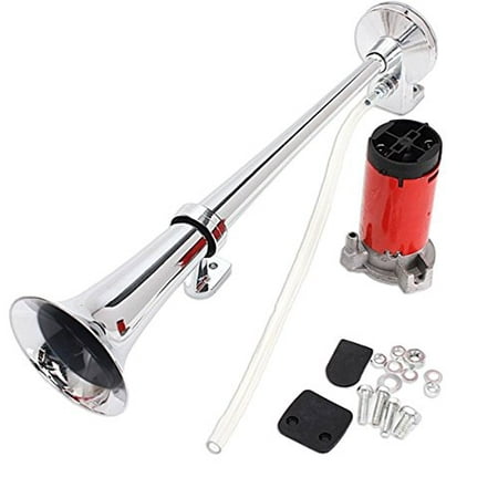 Zento Deals 12V Single Trumpet Air Horn- Superior Quality Single Trumpet Air Horn + Compressor Powerful Loud 150db For Truck Boat SUV
